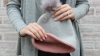 SIMPLE DOUBLE BRIM HAT  FREE CROCHET PATTERN [upl. by Thanos]