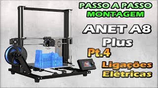 Montagem Impressora 3d AnetA8 Plus pt4 Ligações elétricas e display LCD [upl. by Yuu325]