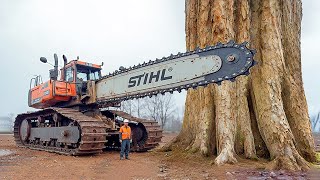 Extreme Dangerous Fastest Big Chainsaw Cutting Tree Machines  Monster Stump Removal Excavator 8 [upl. by Reisinger]