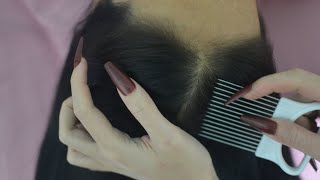 ASMR Relaxing Scalp Check No Talking Hair Rubbing Hair Play On Real Person For Sleep [upl. by Cyprio982]