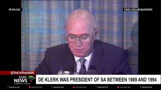 RIP FW de Klerk  A look at FW de Klerk during apartheid years [upl. by Brunhilda]