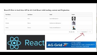 ReactJS How to load data API in AG Grid React with loading content and Pagination [upl. by Foley]