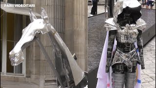 Zeus Metal horse displays  Paris 3 september 2024 with Maire Anne Hidalgo [upl. by Gies]