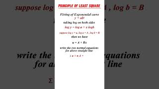 Fitting of exponential curve principle of least square  statistics maths statistics ncert [upl. by Kellyann271]