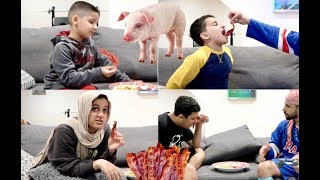 MUSLIM KIDS EATING BACON PRANK [upl. by Anicul]