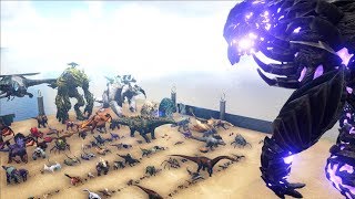 EVERY ARK Creature VS ALPHA KING TITAN  Cantex [upl. by Refinnej991]