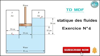 mécanique des fluides Exercice MDF N°4 statique des fluides  mesure la Pression manométrique [upl. by Onabru398]