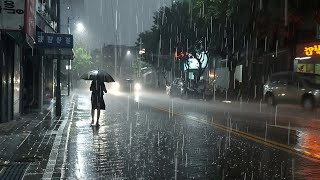 Heart Wetting Heavy Rain Walk Relaxing Sound for Sleep Study Meditation White Noise ASMR [upl. by Nnylf420]