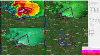 Large Tornado hits Lewistown Illinois 4423 830 pm Pds tornado [upl. by Aiynat]