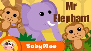 Mr Elephant  Animal Songs  Baby Moo song for Kids [upl. by Namor]