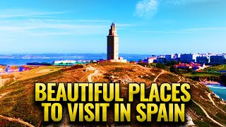 Beautiful places to visit in Spain A Coruña  Torre Hércules  Drone footage [upl. by Ecirbaf494]