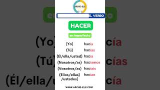CONJUGACIÓN del verbo HACER en español shorts [upl. by Sil]
