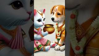 bhai dooj yshorts cute  bog love funny gaumaa animals [upl. by Aztin]