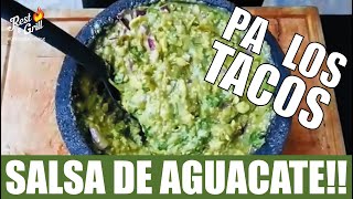 Como hacer SALSA PARA CARNE ASADA  Tomatillos con Aguacate PA´TUS TACOS AL CARBÓN  RestampGrill [upl. by Papagena]