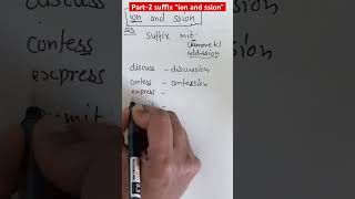 Part2 Suffix “ion and ssion” englishsuffix suffix english englishgrammar education phonices [upl. by Anikram374]