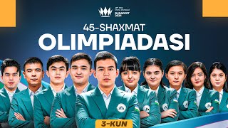 Ozbekistan  Xorvatiya  45  BUTUNJAHON SHAXMAT OLIMPIADASI  3  TUR [upl. by Hickie]