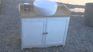 Waterproofing Bathroom countertop how to add wood sealer stain [upl. by Downe]