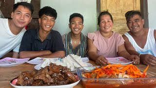 MUKBANG PORK ADOBO amp ESKABITSING ISDA [upl. by Rusert]