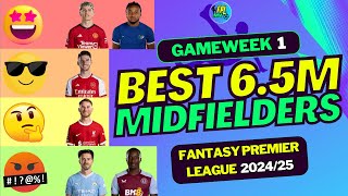 FPL GW1 BEST 65m MIDFIELDERS TIER LIST  FANTASY PREMIER LEAGUE 202425 TIPS [upl. by Boatwright]