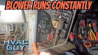 Inoperable Thermostat and Blower Won’t Stop hvacguy hvaclife hvacarmy [upl. by Karlin]