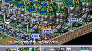 Simcity 2000 SNES  Rocket Pad and Exodus Event [upl. by Anaahs861]