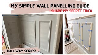 Wall Panelling SECRET TRICK Guide  My DIY Stepbystep Guide  Hall Renovation Series [upl. by Susejedairam900]