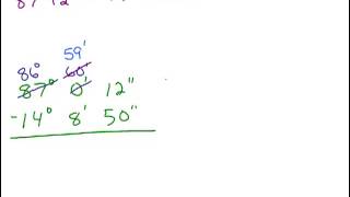 Subtract angles in degrees minutes seconds 2 [upl. by Iridissa303]