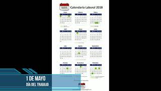 Calendario Laboral 2018  Festivos nacionales 2018 [upl. by Atterrol]