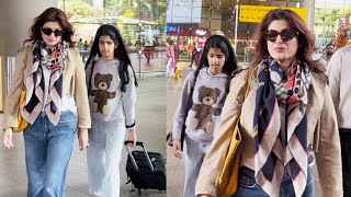 Twinkle Khanna With Daughter Nitara Spotted At Mumbai Airport [upl. by Anilag]