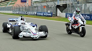 F1 Car vs Bike BMW Sauber F1 vs BMW S 1000 RR [upl. by Volin469]