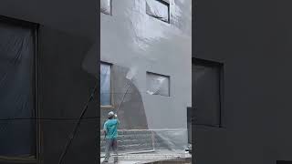 Exterior Walls Rubber Waterproof Coating Spraying Technique [upl. by Nossaj]