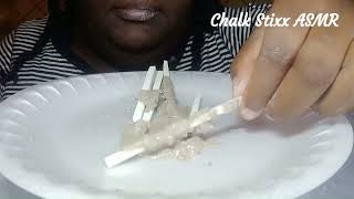 THIN WHITE SLATE PENCILS CLAYCHALK CRUNCH SLOW MOTION MUKBANG  SATISFYING ASMR [upl. by Weintrob637]