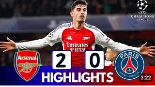 Arsenal vs PSG 20 Highlights  UEFA Champions league [upl. by Neel262]