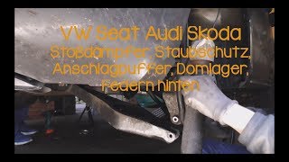 VW Seat Audi Skoda Stoßdämpfer Staubschutz Anschlagpuffer Domlager Federn hinten [upl. by Adrien]