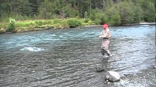 Alaska Sockeye quotRedquot Salmon Fishing  Russian  Kenai River  Fly Fishing [upl. by Kalman]