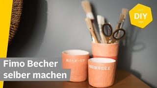 DIY Becher selber machen aus Fimo  Roombeez – powered by OTTO [upl. by Enos456]