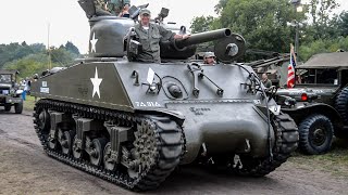 M4 105 Sherman driven with nice radial engine sound [upl. by Panther719]