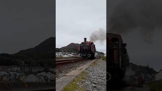 Double Fairlie POWERS across the cob train railway steamengine [upl. by Nyladnek725]