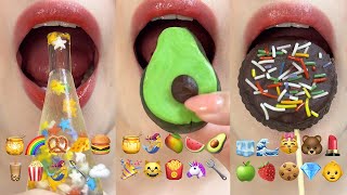 asmr 30 MINUTES EMOJI FOOD CHALLENGE COLLABORATION FOR RELAXING SATISFYING 이모지 먹방 eating sounds [upl. by Yenhpad]