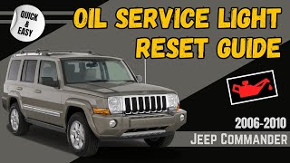 Jeep Commander 20062010 Ultimate Oil Service Light Reset Tutorial 🚗🔧 [upl. by Oiliruam]