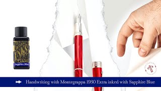 Handwriting with Montegrappa 1930 Extra inked with Sapphire Blue [upl. by Parsaye]