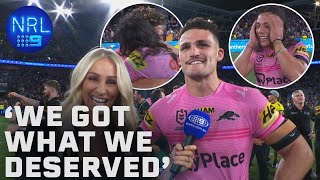 Emotional player interviews after Panthers fourpeat 2024 NRL Grand Final  NRL on Nine [upl. by Aciamaj467]