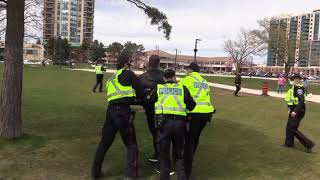 CRAZY Man arrested and tasered in Barrie protest [upl. by Cowley990]