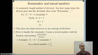 Ch 62 Division Fractions and Remainders [upl. by Nenad145]