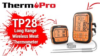 ThermoPro TP28 Super Long Range Wireless Meat Thermometer for Smoker BBQ Grill Setup Video [upl. by Thibaut413]