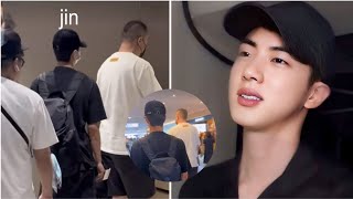 Bts news today at the airport BTSs Jin leaves for the US with a special escort whats wrong [upl. by Rexanne]