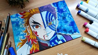 Coloring Process Rengoku Kyojuro vs Akaza 🔥 Part 2  Demon Slayer [upl. by Krystal]