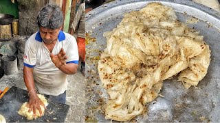 Original PITAI PARATHA of Kolkata 12Rs Only😱पीट पीट कर बनाया जाता है ये परांठा😳 Indian Street Food [upl. by Hiller]