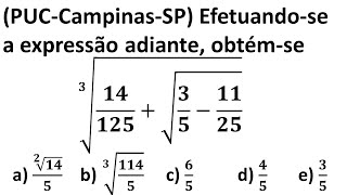 PUCCampinasSP Efetuandose a expressão adiante obtémse [upl. by Shanney769]