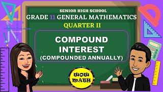 COMPOUND INTEREST compounded annually  GRADE 11 GENERAL MATHEMATICS Q2 [upl. by Kendyl]